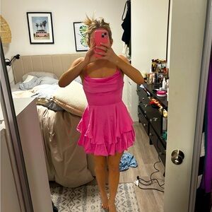 Hello Molly NWT Short Hot Pink Romper Dress